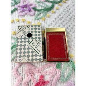 Park Sherman 1380 Magic Memo Combination Red Gold Vintage Address Book Pencil